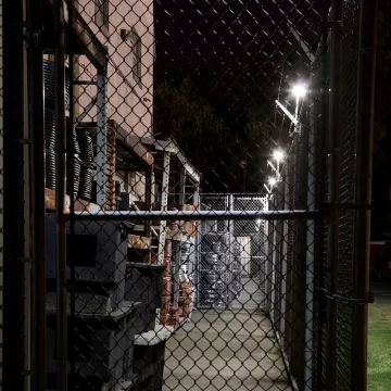 Commercial Industrial Fence Light Installation